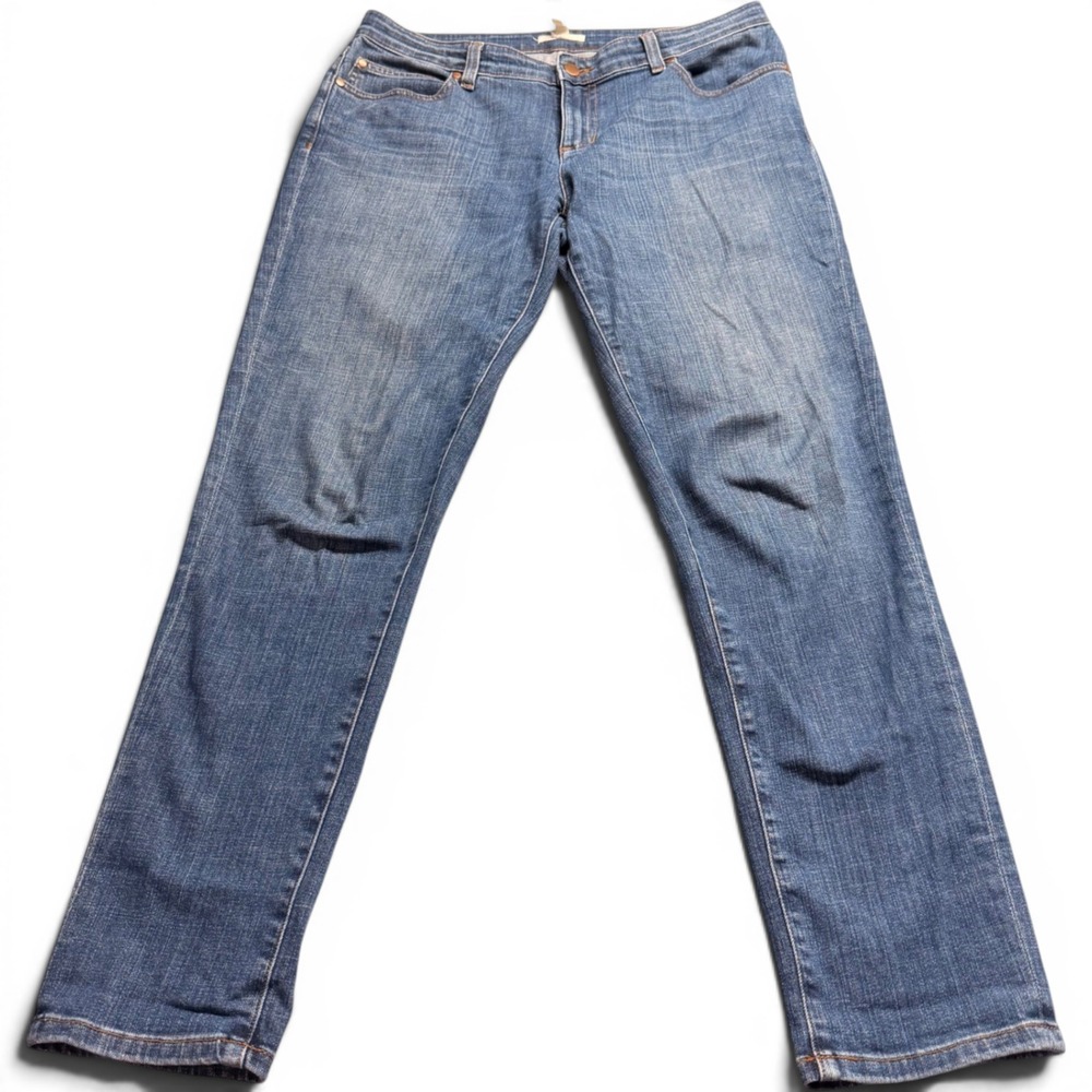 Eileen Fisher Organic Cotton Stretch Straight Leg Jeans Medium Wash Blue Size 8